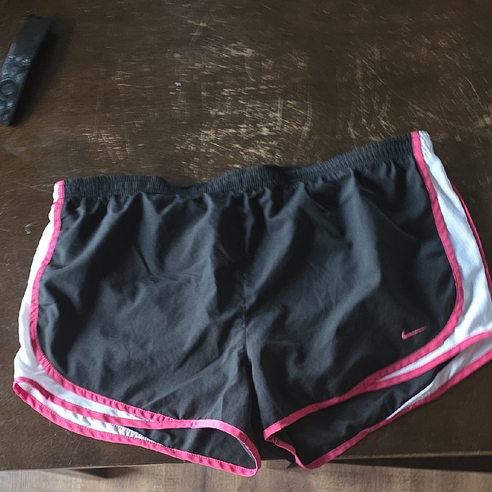 Women's Black and Pink Nike Athletic Shorts